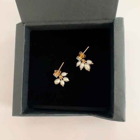 WWAKE cloudburst earrings pair opal freshwater pearl 14k gold catbird lagarconne - Picture 7 of 10